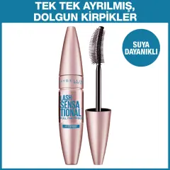 ماسكارا Maybelline New York رموش Sensational Yelpaze فعال مقاوم للماء متين أسود