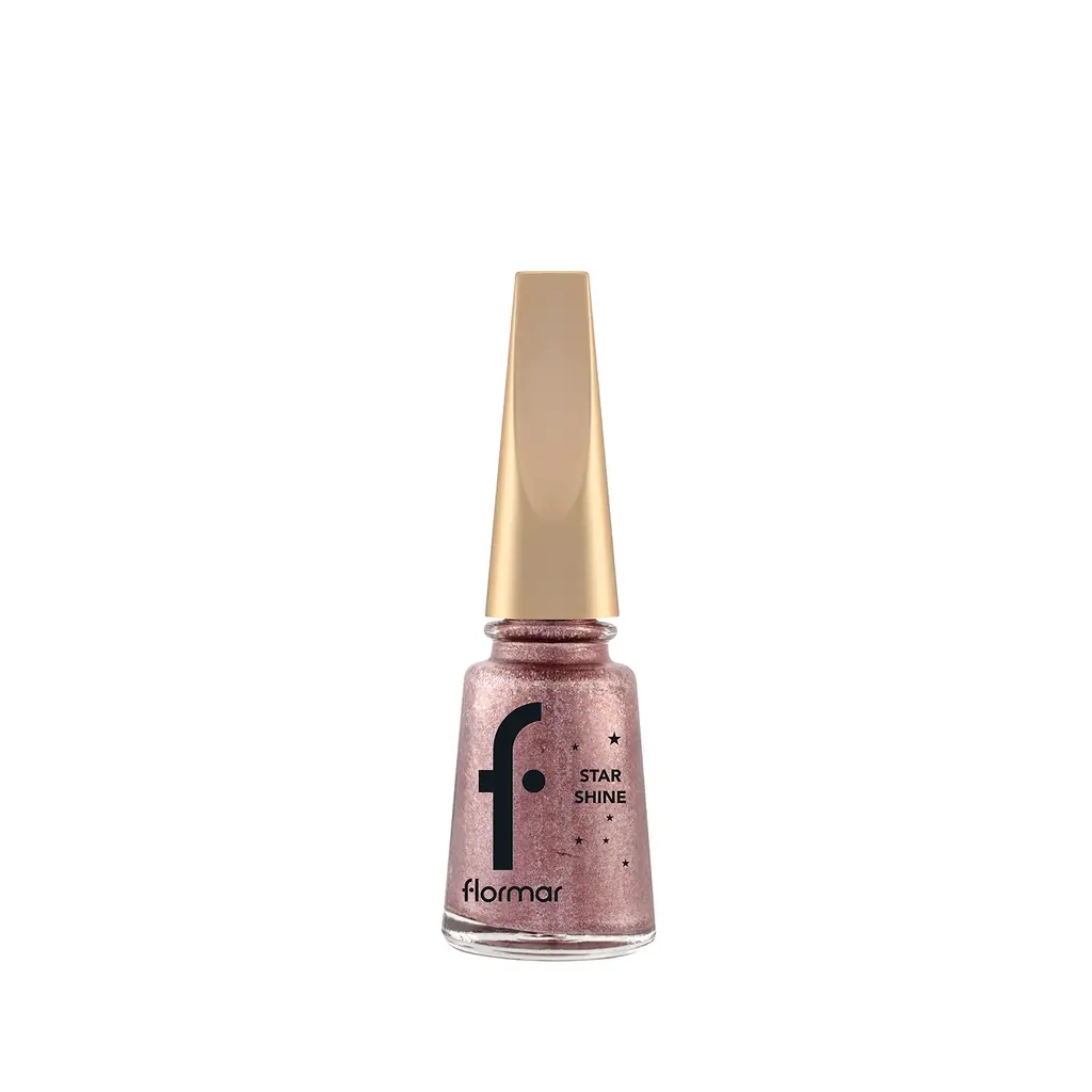 طلاء أظافر Flormar Star لامع مكثف بصبغة عالية معدني بمظهر 020 وردي Gift