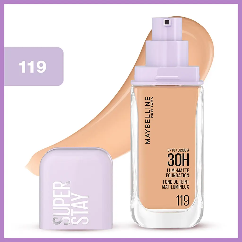 كريم أساس Maybelline New York فائق يدوم Lumi مطفي 119