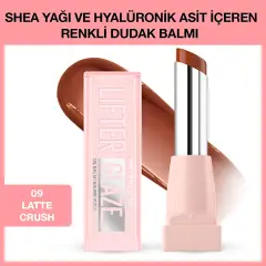 أحمر شفاه Maybelline New York رافع طلاء لامع Shea زيت و هيالورونيك حمض يحتوي على ملون شفاه بلسم 09 لاتيه جذاب