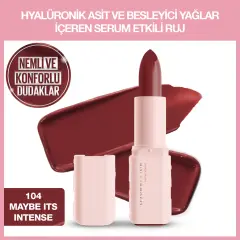 أحمر شفاه Maybelline New York سيروم فعال هيالورونيك حمض و مغذي زيت يحتوي على 104 Maybe It's مكثف