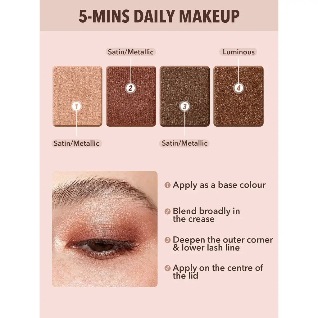 ظلال عيون Sheglam Essential Quad ظلال طبقة رقيقة