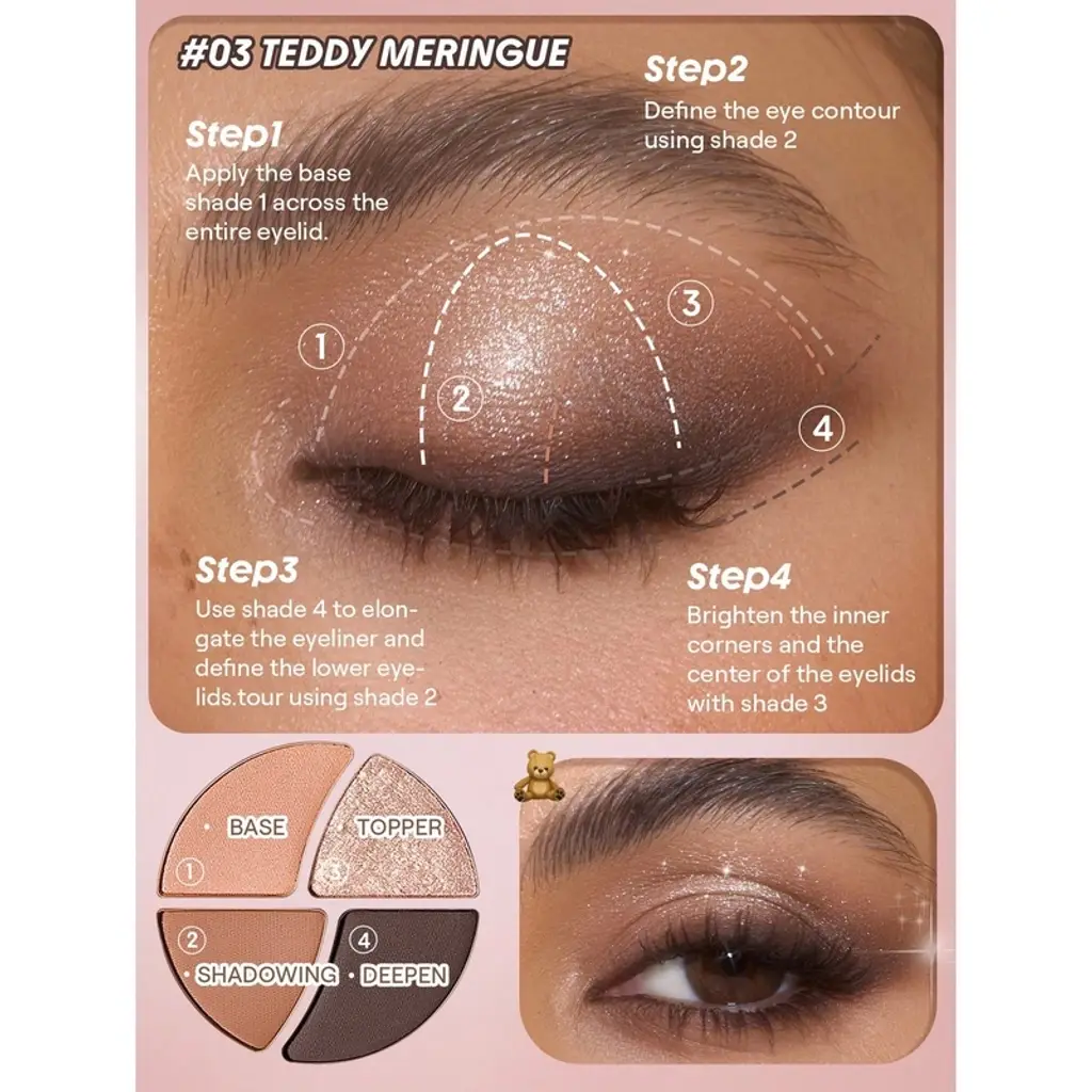 ظلال عيون Sheglam Daydreamer صغير ظلال باليت Teddy Meringue