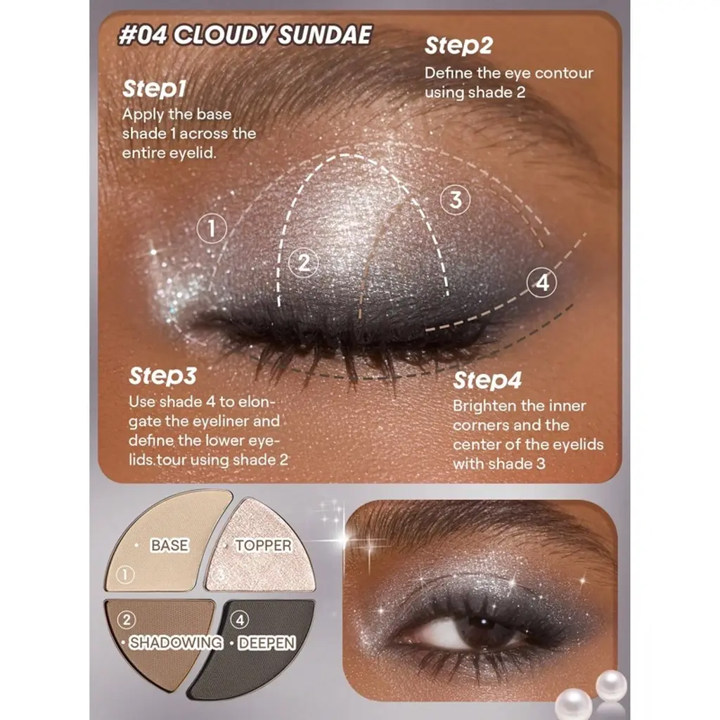 ظلال عيون Sheglam Daydreamer صغير ظلال باليت Cloudy Sundae