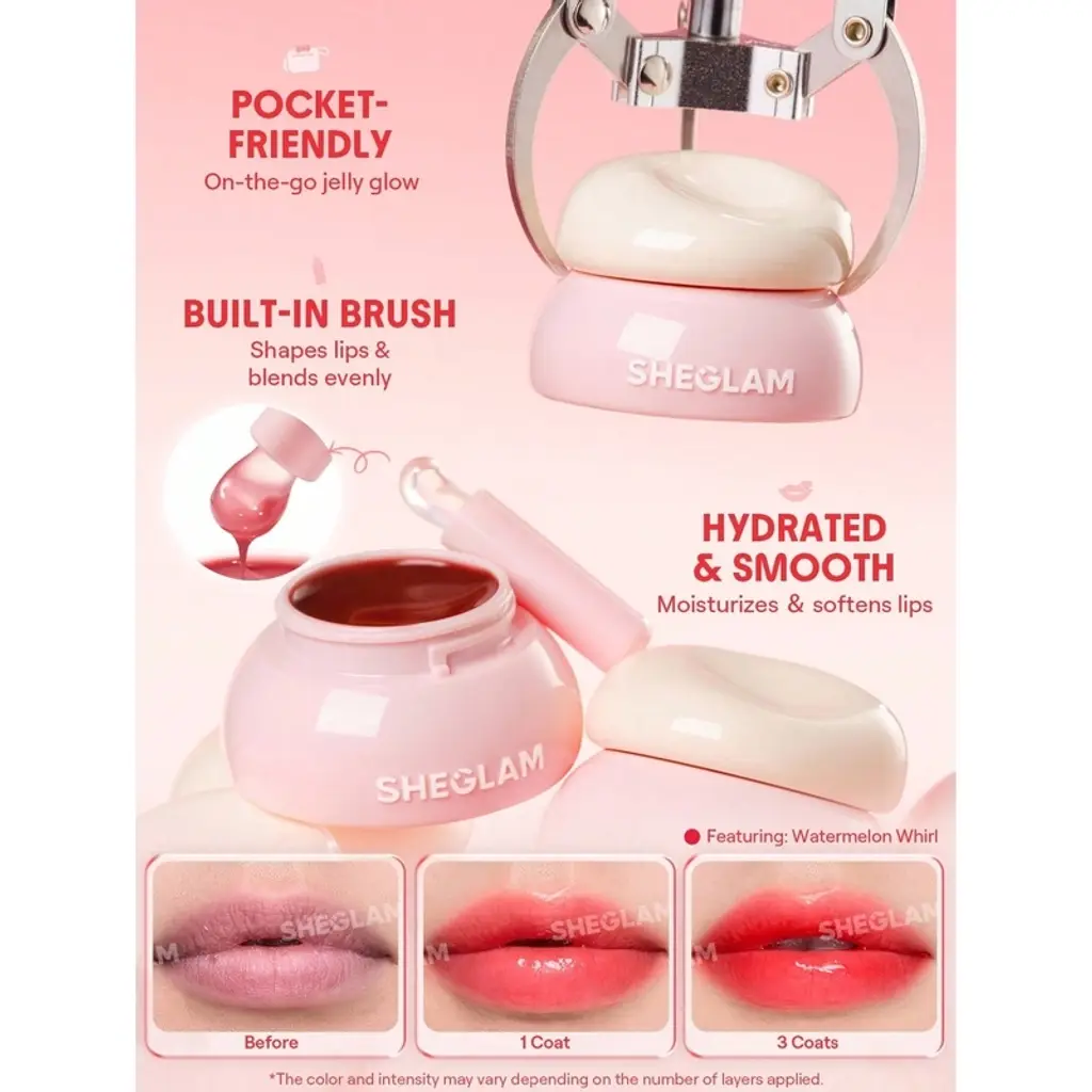 ملمع شفاه Sheglam Hydra جل شفاه Jam شفاه ملمع 106 Guava لامع