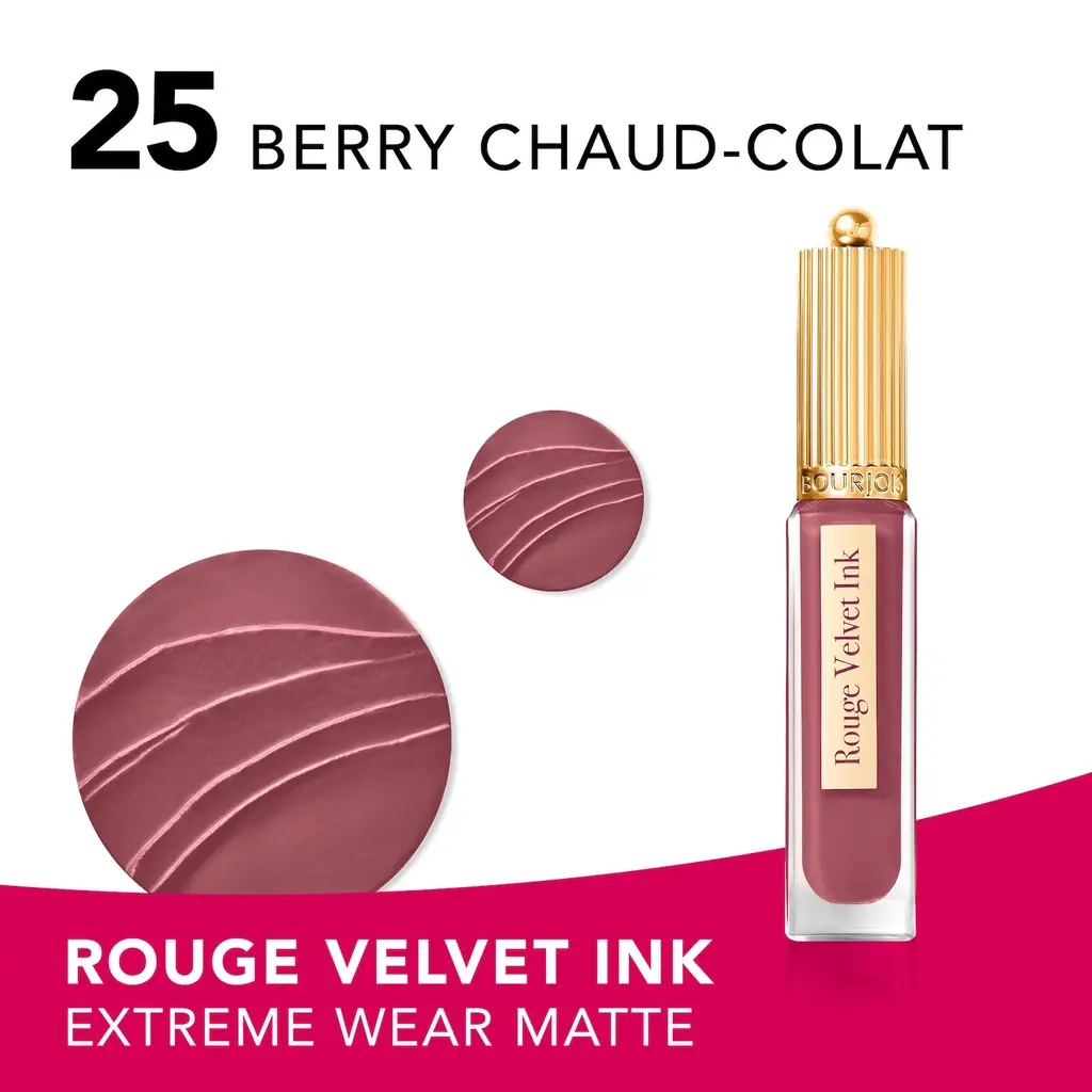 أحمر شفاه سائل Bourjois أحمر مخملي حبر سائل أحمر شفاه 25 توتي Chaud-Colat