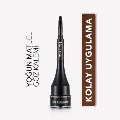 آيلاينر Flormar مكثف بصبغة عالية مطفي بلمسة Kendinden بفرشاة جل 003 بني