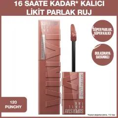 أحمر شفاه سائل Maybelline New York فائق يدوم فينيل حبر طويل مدة ثابت سائل لامع أحمر شفاه 120 Punchy