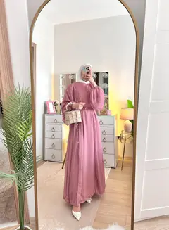 فستان سهرة شيفون بأكمام بالون